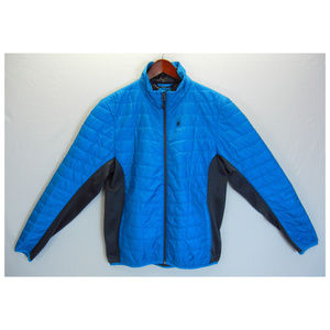 SPYDER Mens Rebel Quilted Coat Jacket Zip Up Blue